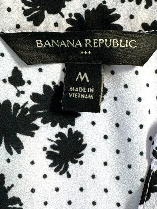 Banana Republic Floral Polka Dot Split Neck Blouse Size M - Picture 9 of 12